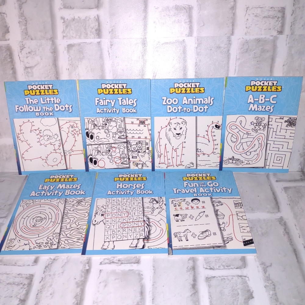 7 Travel Size Puzzle Books Grade School Level